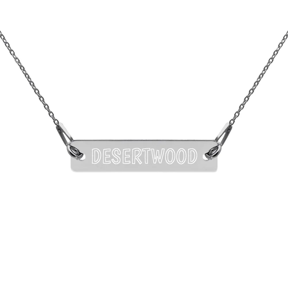 DESERTWOOD Engraved Bar Chain Necklace