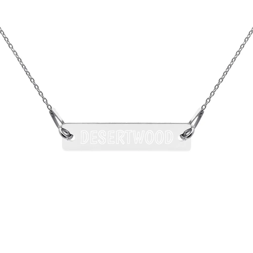 DESERTWOOD Engraved Bar Chain Necklace