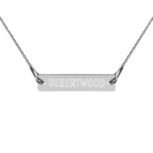 DESERTWOOD Engraved Bar Chain Necklace