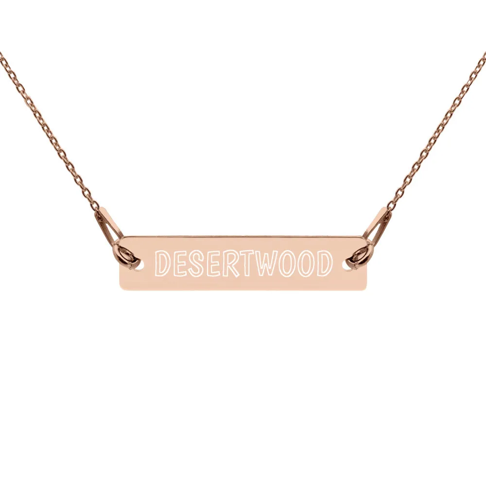 DESERTWOOD Engraved Bar Chain Necklace