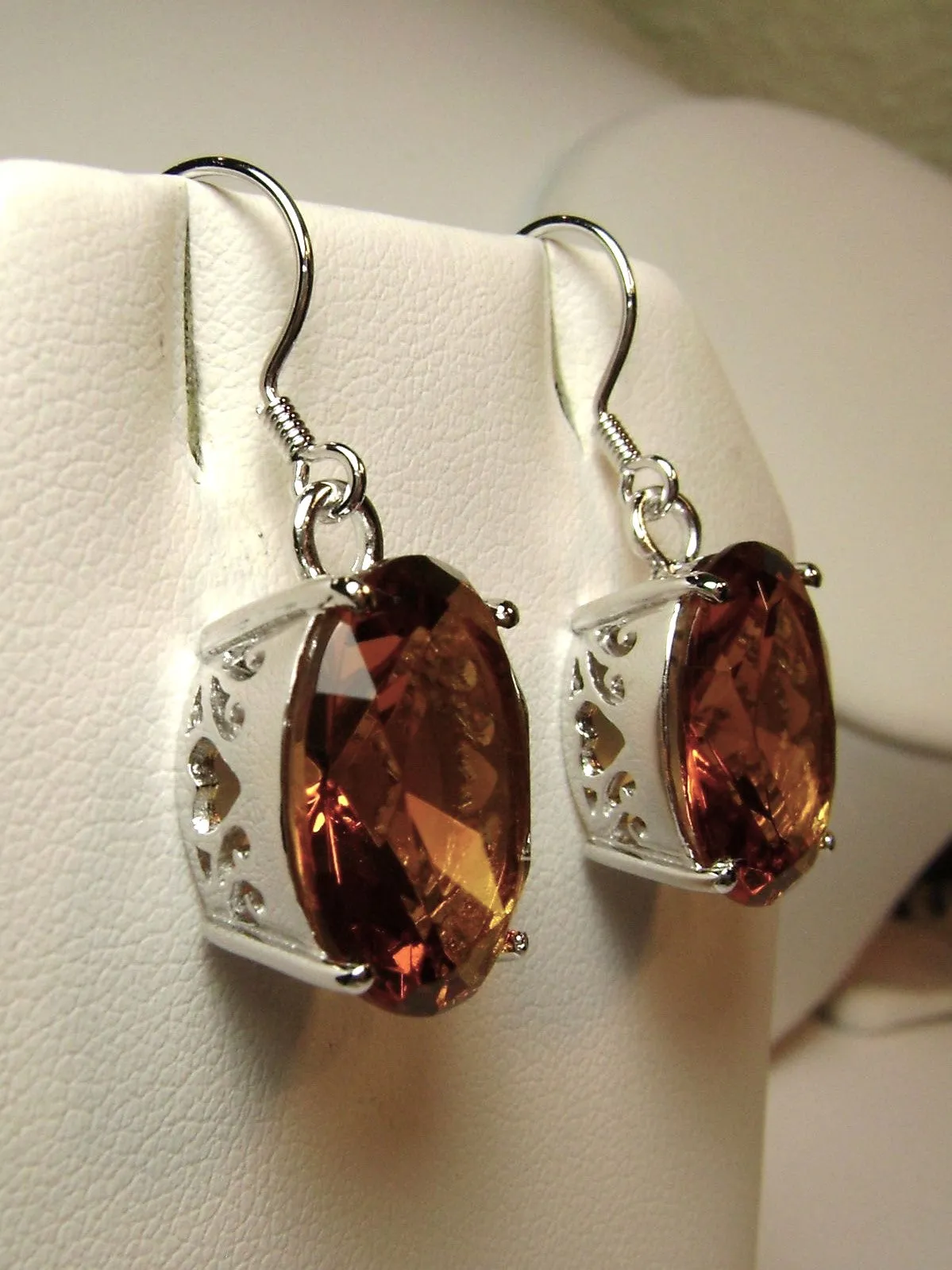 E35, Oval Earrings, Choice of Gemstone, Art Deco Vintage Reproduction Jewelry #E35