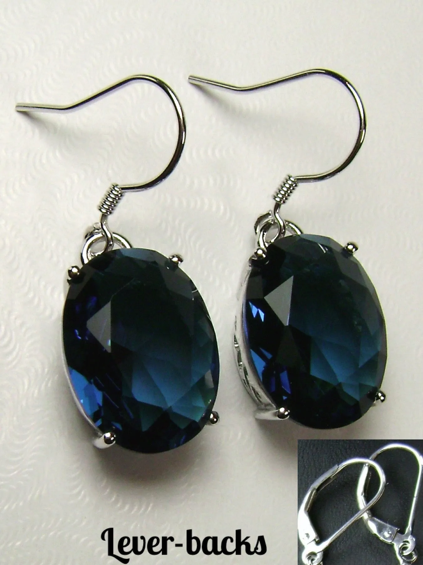E35, Oval Earrings, Choice of Gemstone, Art Deco Vintage Reproduction Jewelry #E35
