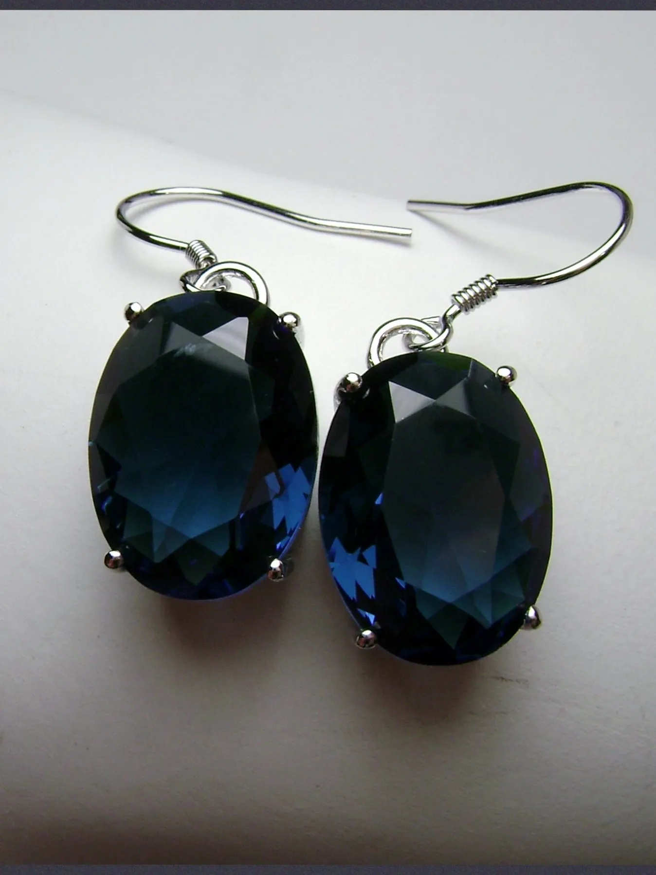 E35, Oval Earrings, Choice of Gemstone, Art Deco Vintage Reproduction Jewelry #E35