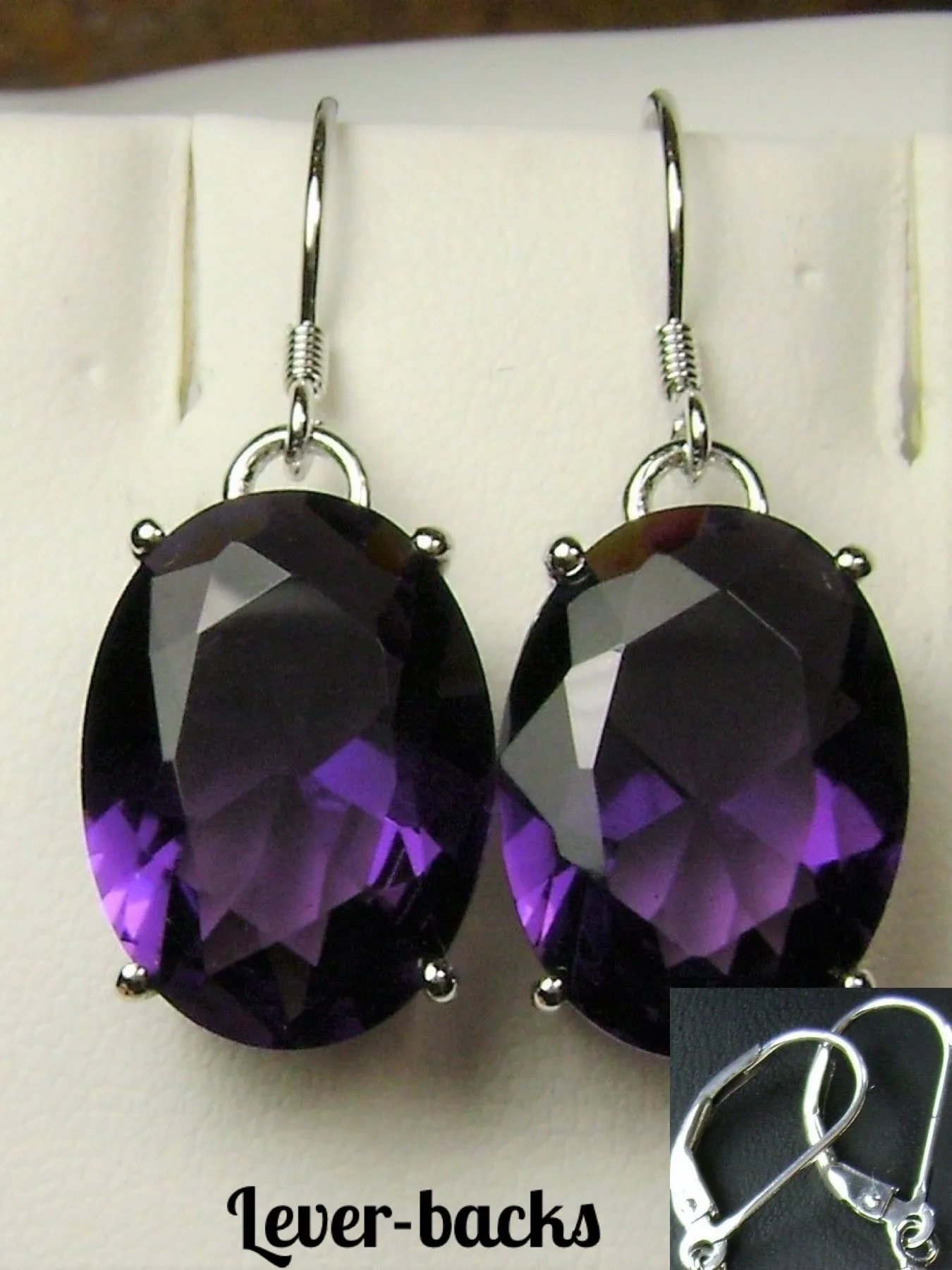 E35, Oval Earrings, Choice of Gemstone, Art Deco Vintage Reproduction Jewelry #E35