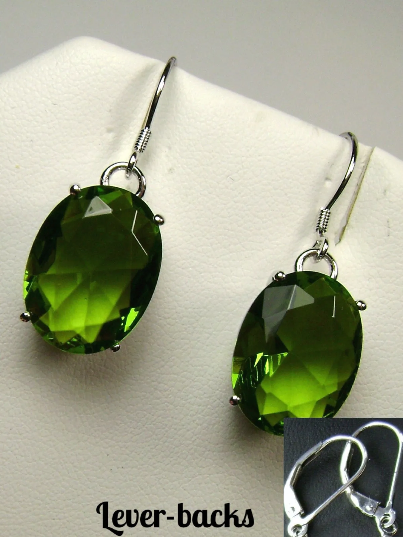E35, Oval Earrings, Choice of Gemstone, Art Deco Vintage Reproduction Jewelry #E35