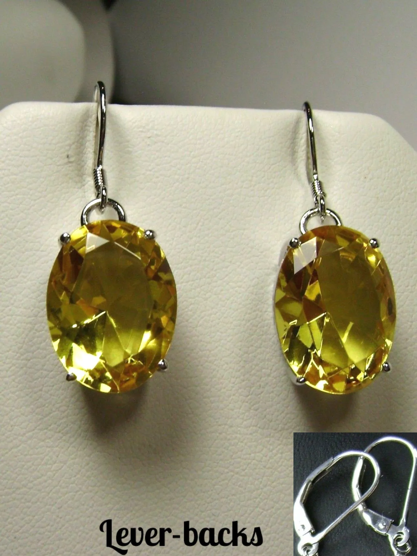 E35, Oval Earrings, Choice of Gemstone, Art Deco Vintage Reproduction Jewelry #E35