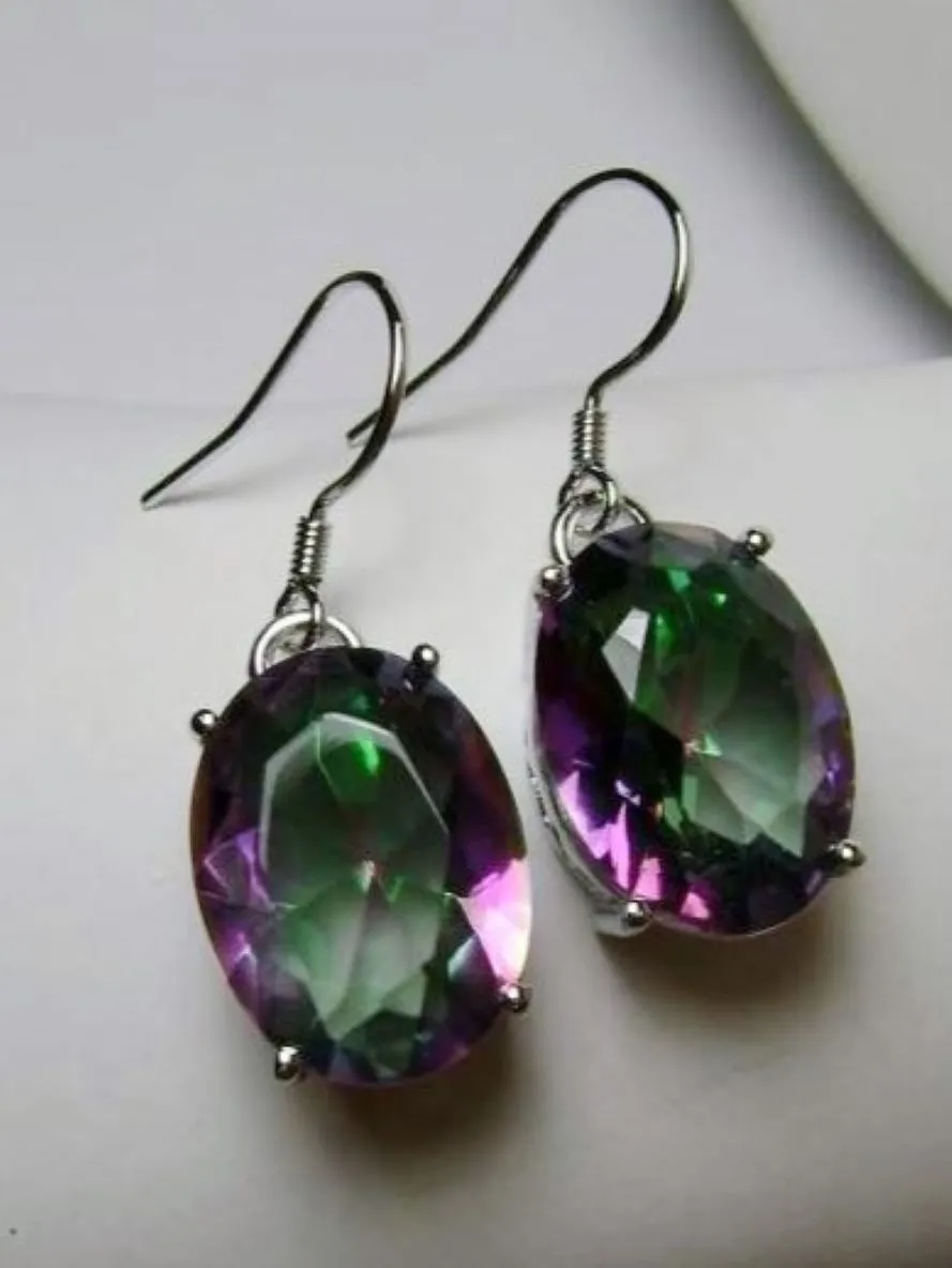 E35, Oval Earrings, Choice of Gemstone, Art Deco Vintage Reproduction Jewelry #E35