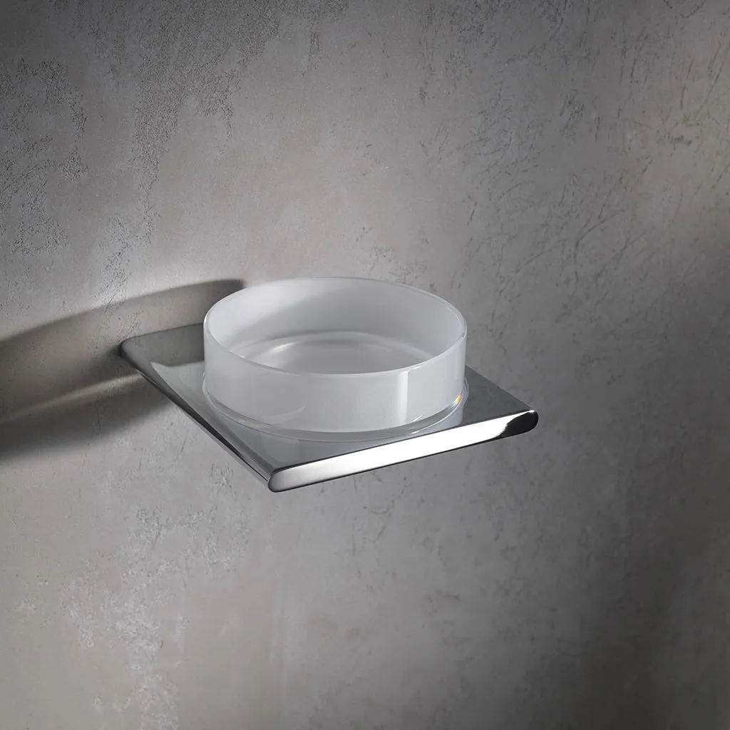 Edition 4 Tray - Wall Mount - 4" Brass/Glass/Polished Chrome