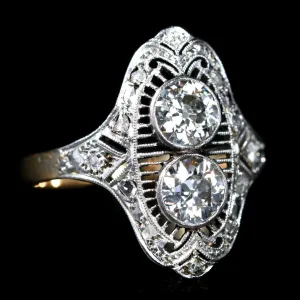 Edwardian 1.32 CTW Diamond Toi et Moi Ring