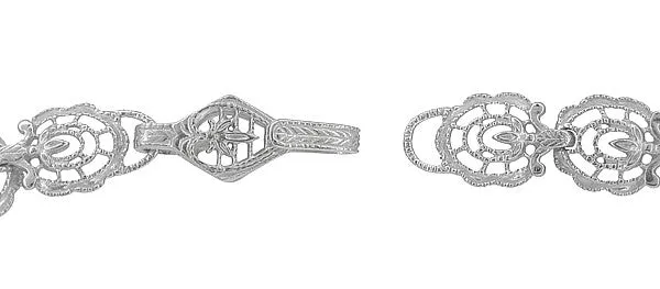 Edwardian Filigree Drop Pendant Necklace with Blue Topaz and Diamond in Sterling Silver
