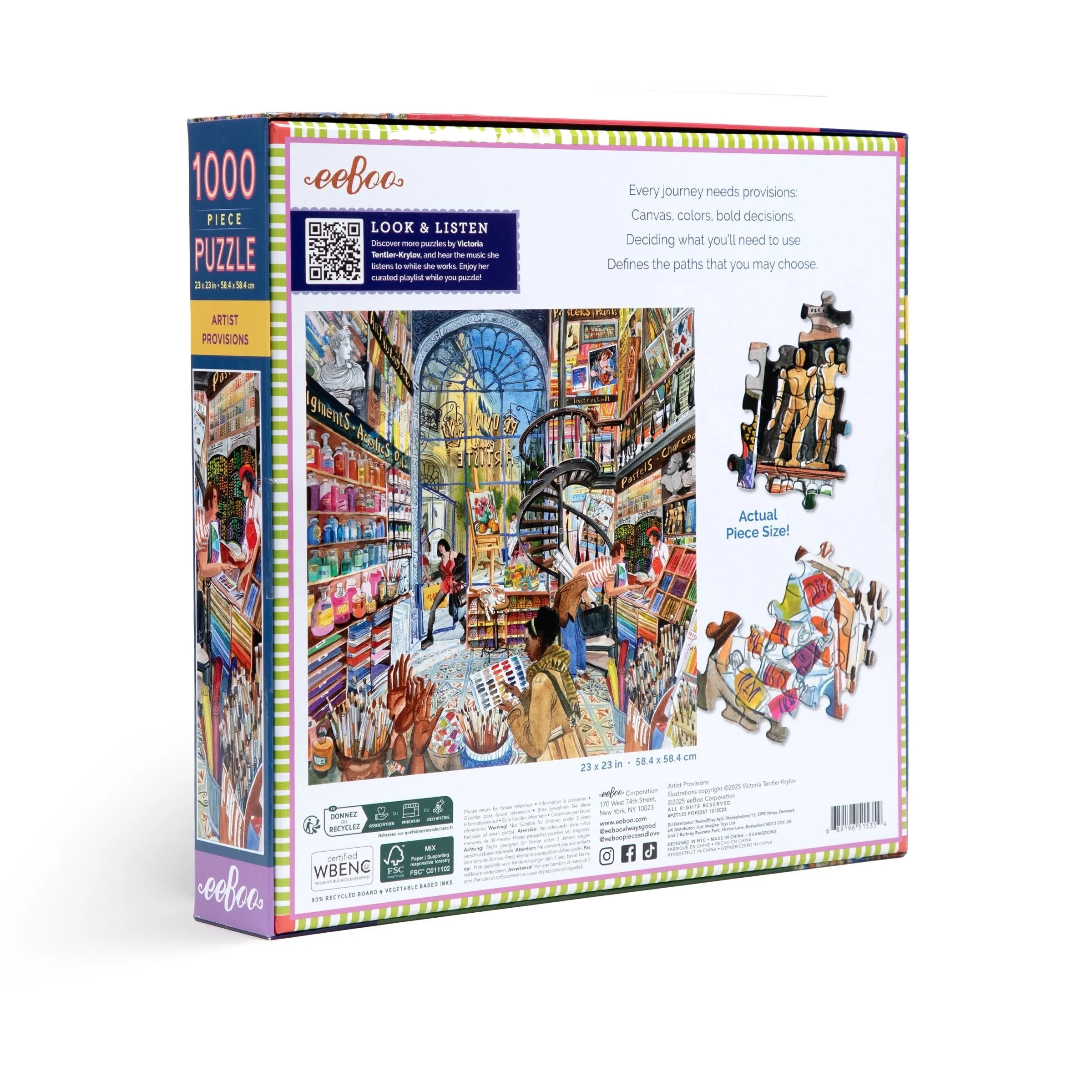 eeBoo Artist Provisions 1000pc Puzzle