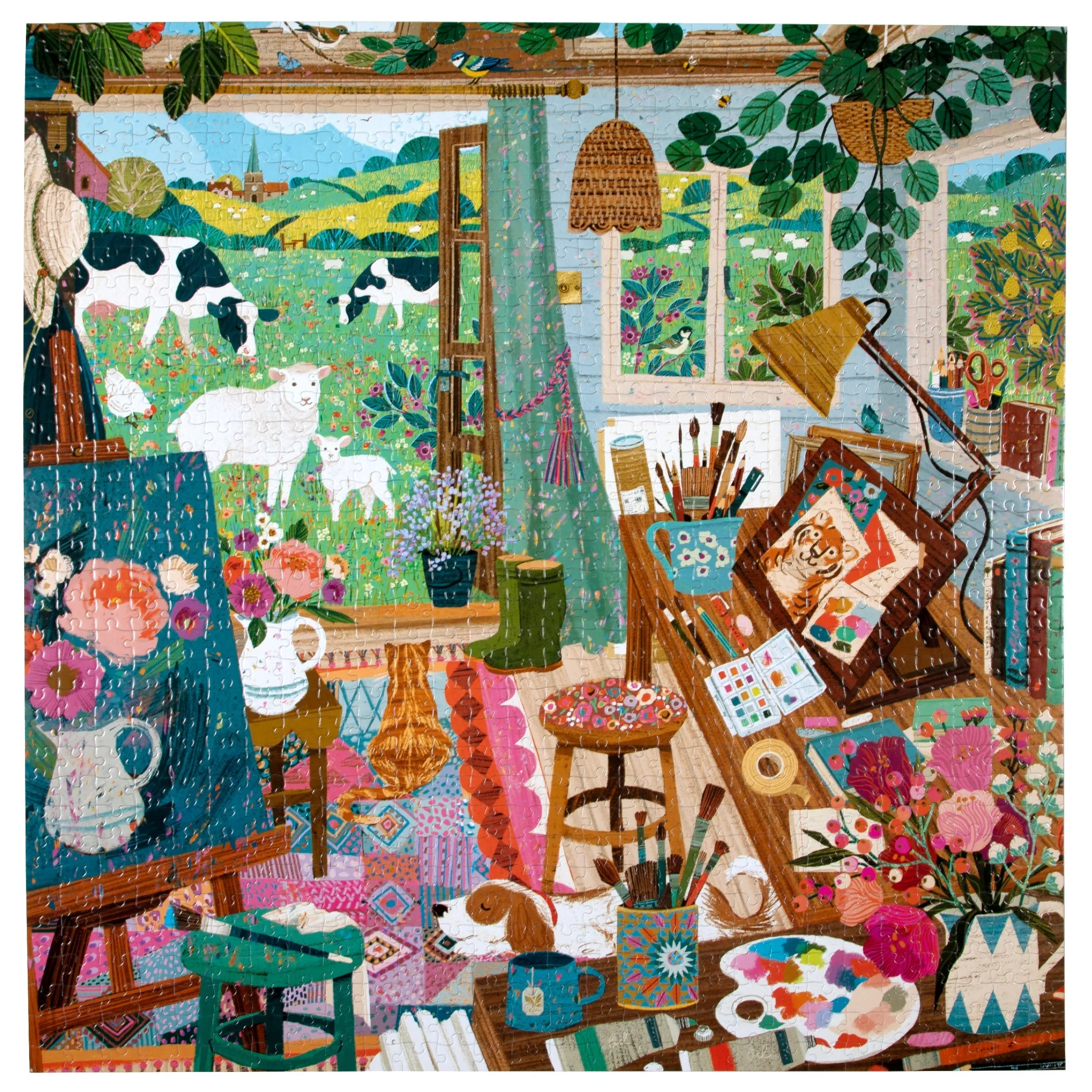eeBoo Artist's Cottage 1000pc Puzzle