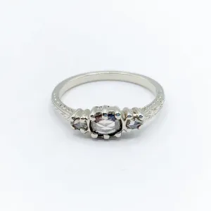 Engraved Diamonds Set in White Gold