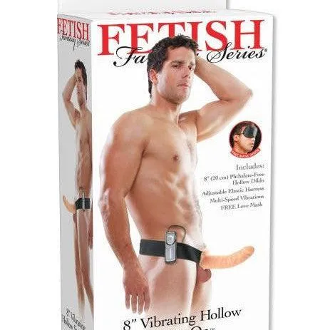 Fetish Fantasy Vibrating Hollow 8 Inch Dildo & Strap-on Harness - Vanilla