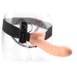 Fetish Fantasy Vibrating Hollow 8 Inch Dildo & Strap-on Harness - Vanilla