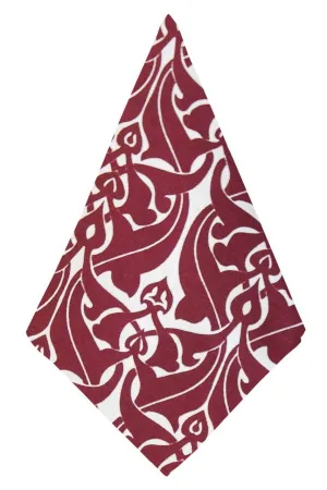 filigree claret red printed cloth dinner napkins