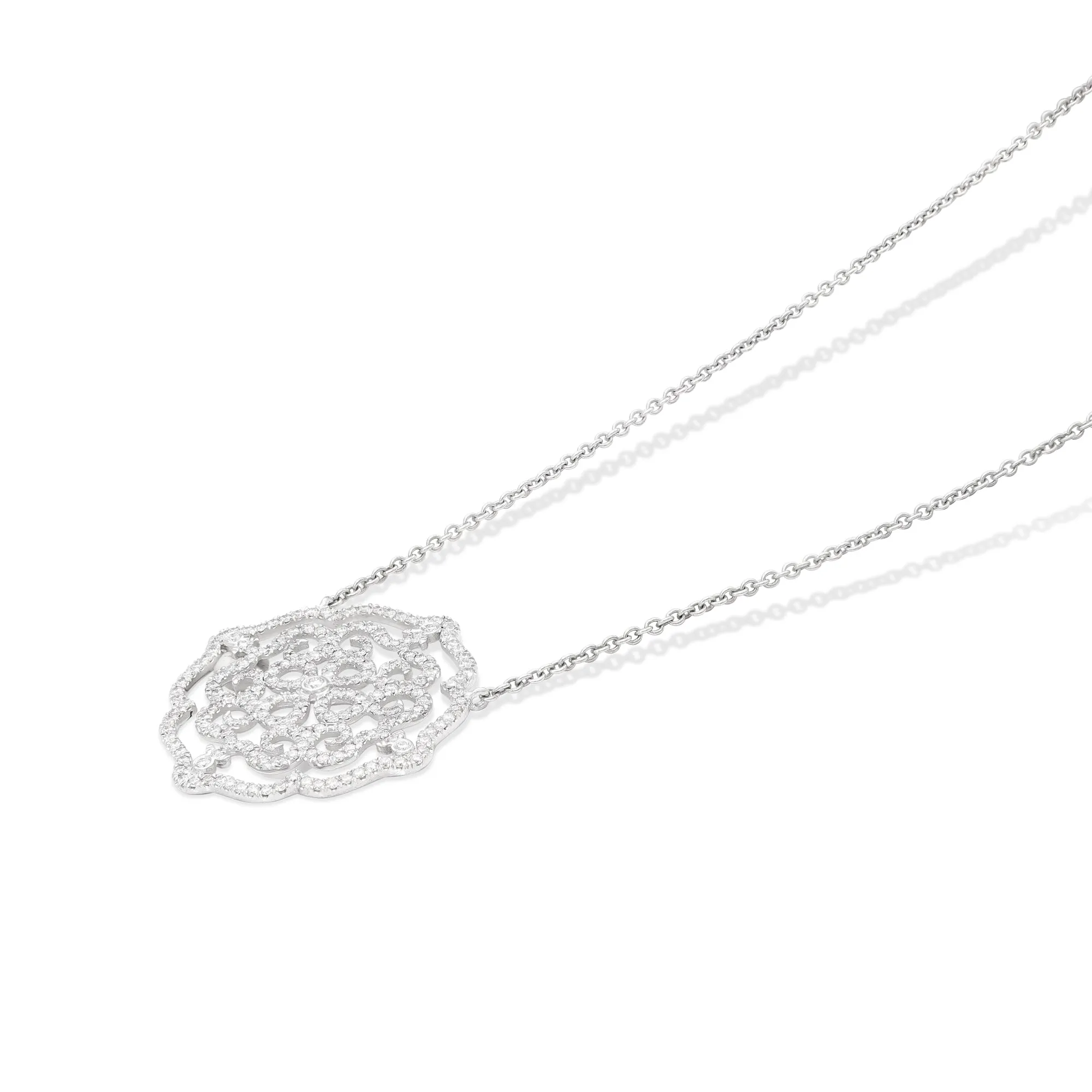 Filigree Diamond Pave Pendant - 1.4 Carat
