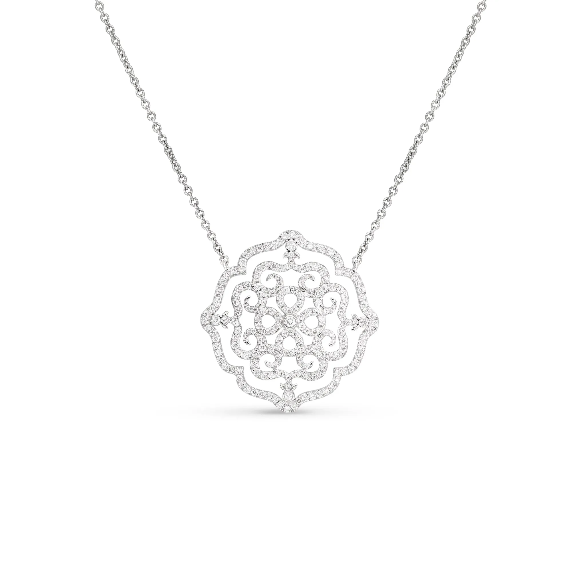 Filigree Diamond Pave Pendant - 1.4 Carat