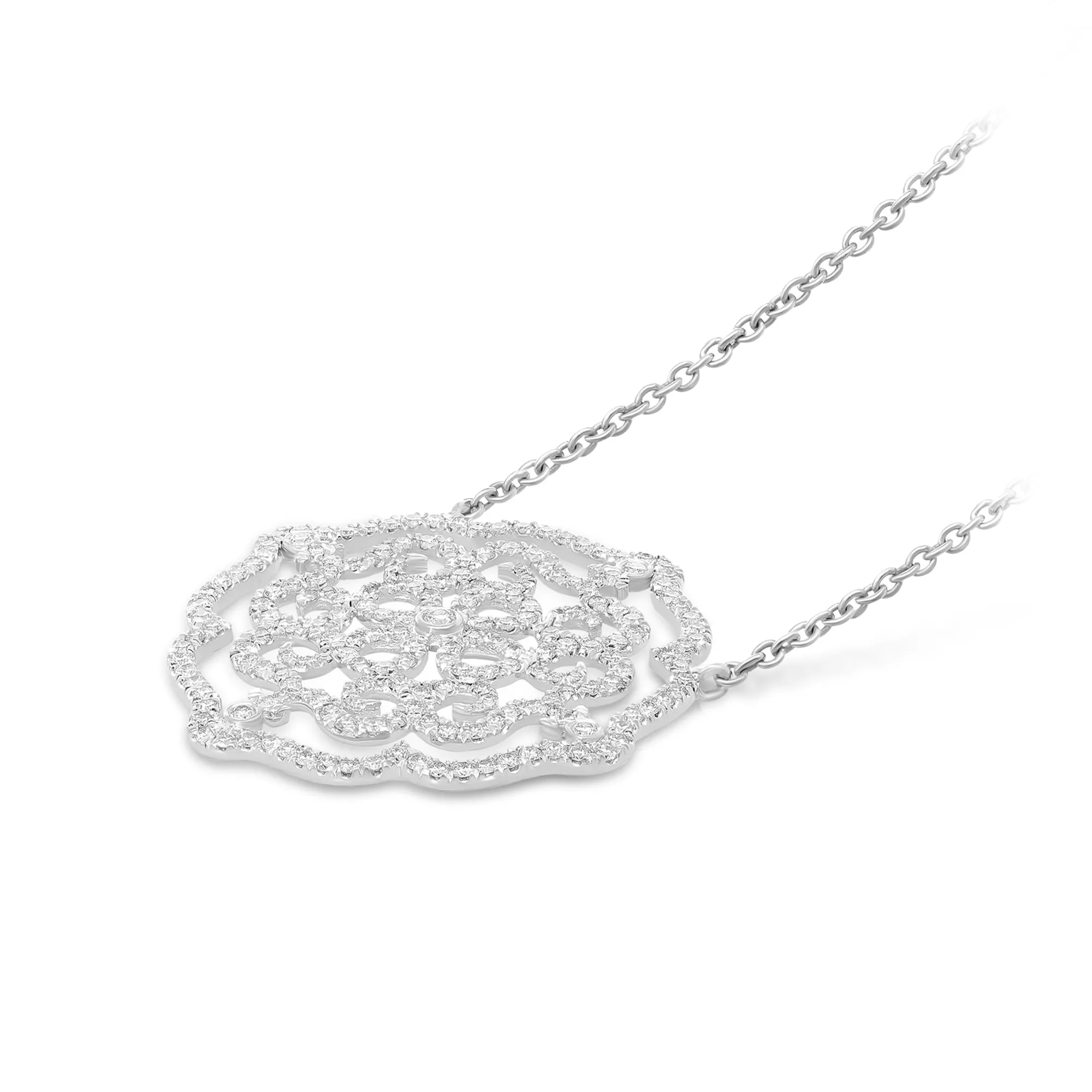 Filigree Diamond Pave Pendant - 1.4 Carat