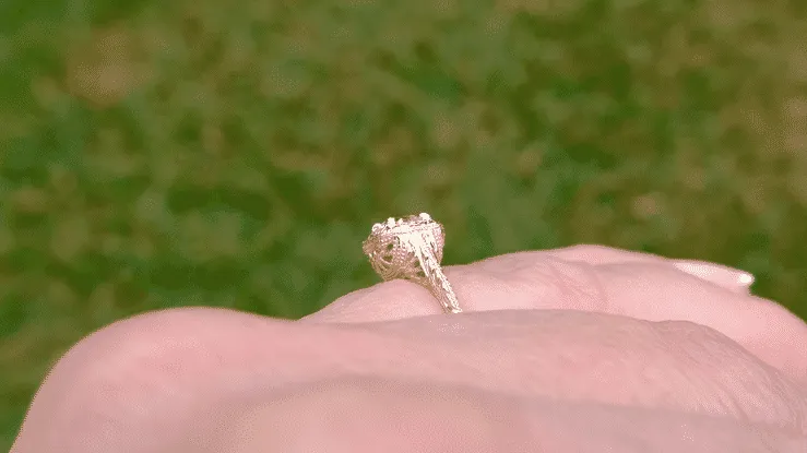 Filigree Yellow Gold Scrolls 1/3 Carat Diamond Art Deco Engraved Engagement Ring - 14 Karat