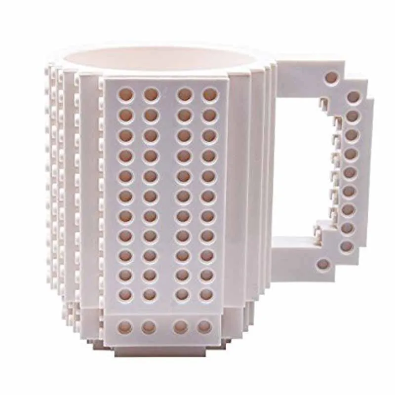 Flashy Trends Creative DIY Build-on Brick Mug Lego Style Puzzle Mugs, Building Blocks Coffee Mug available in 9 Colors