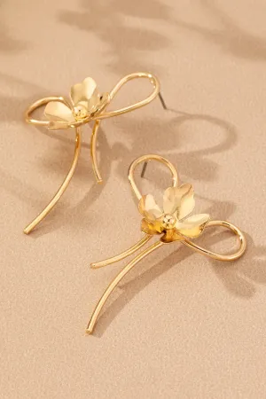 Floral Bow Statement Earrings