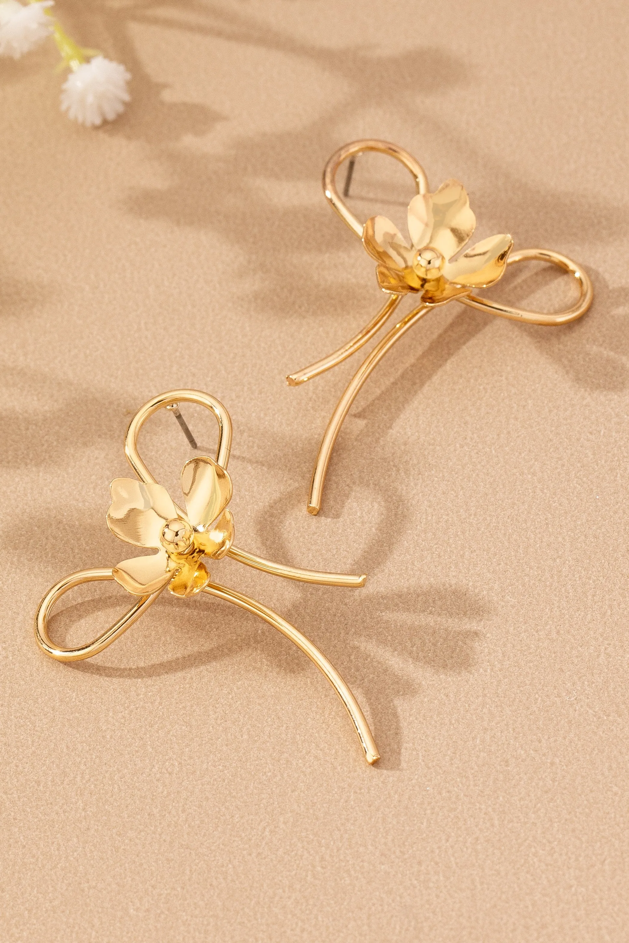Floral Bow Statement Earrings