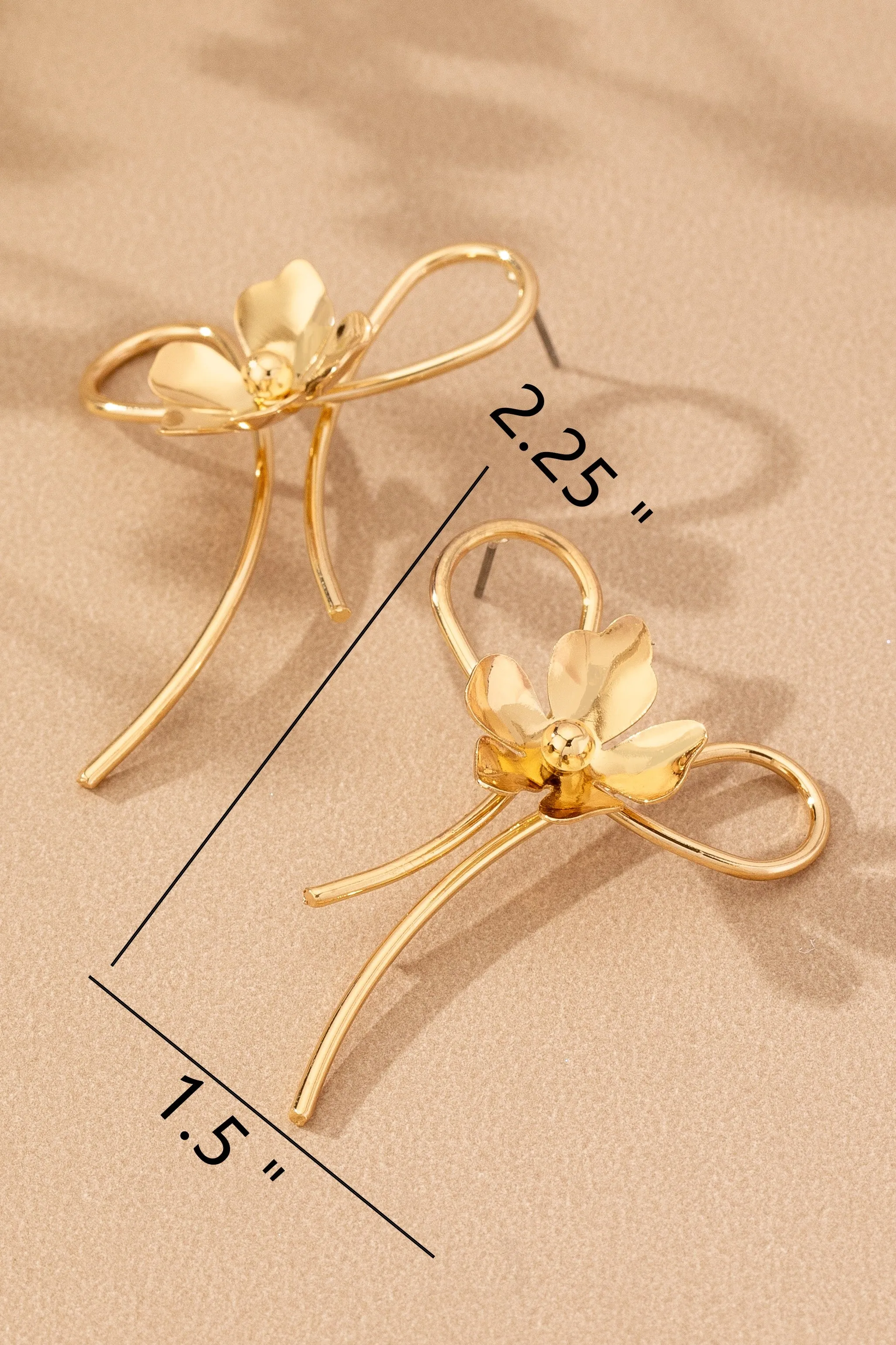 Floral Bow Statement Earrings