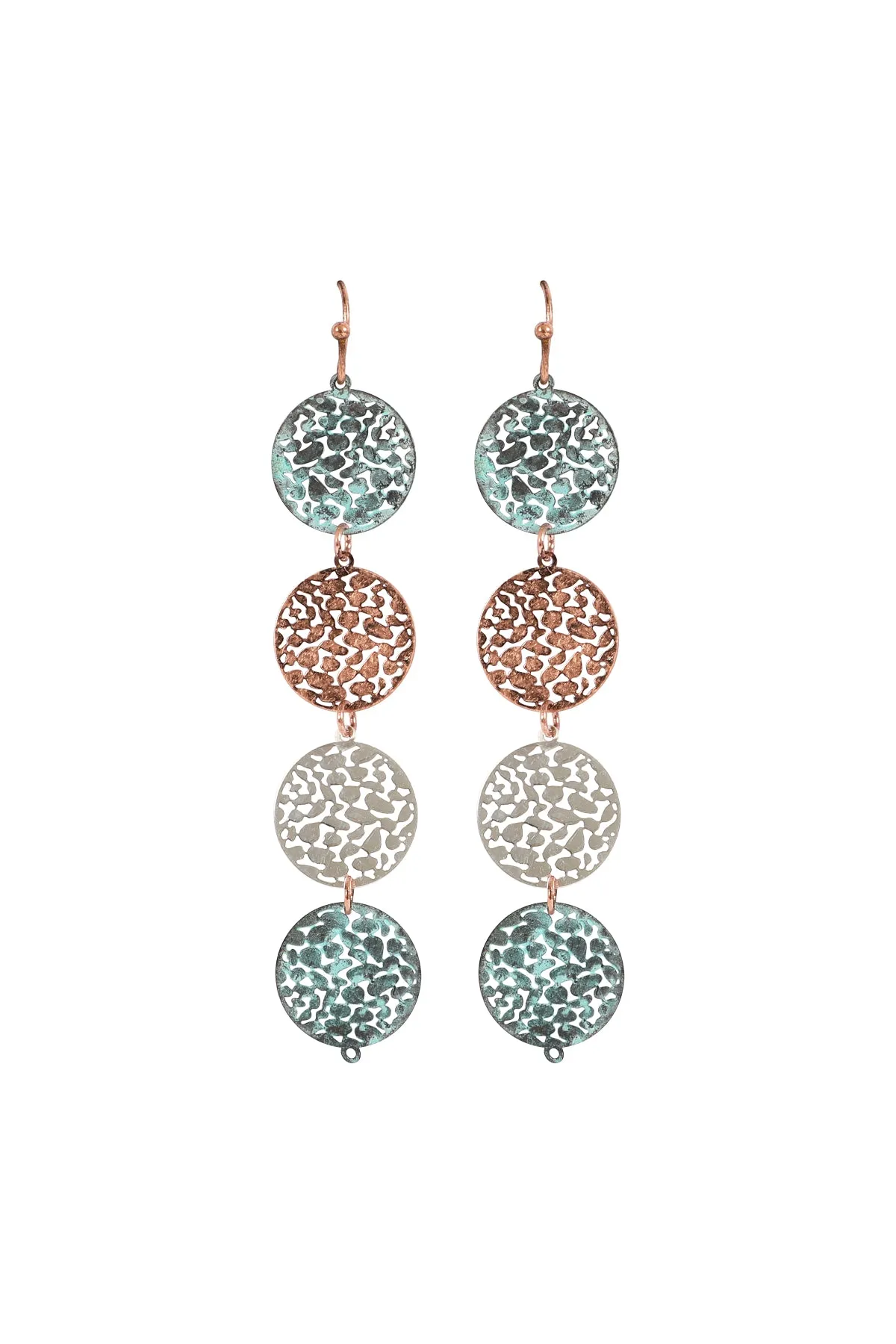 FOUR ROUND FILI DROP EARRINGS