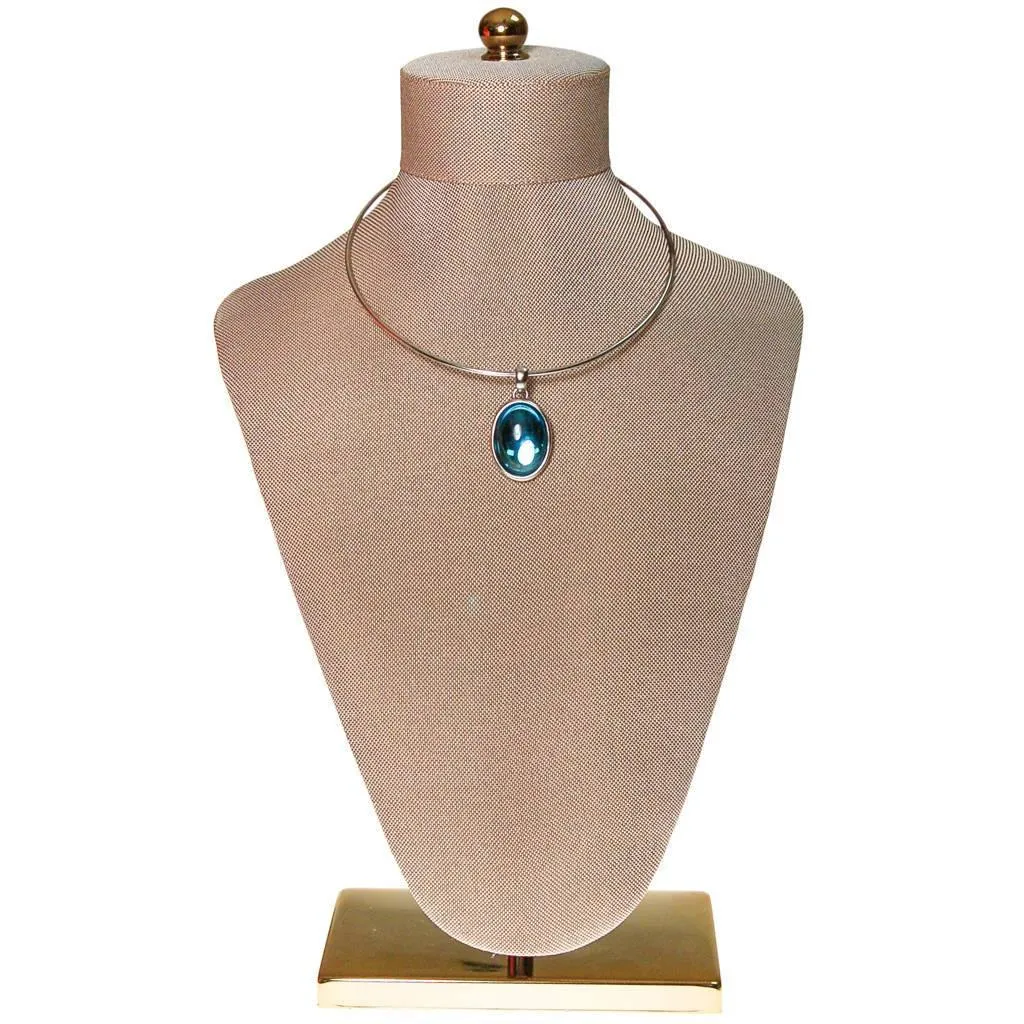 Givenchy Couture Blue Glass Cabochon Pendant Necklace