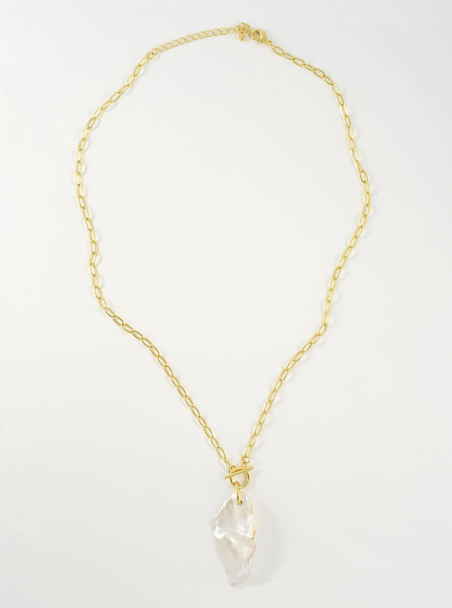 Gold Filled Freeform Baroque Pearl Necklace