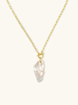 Gold Filled Freeform Baroque Pearl Necklace