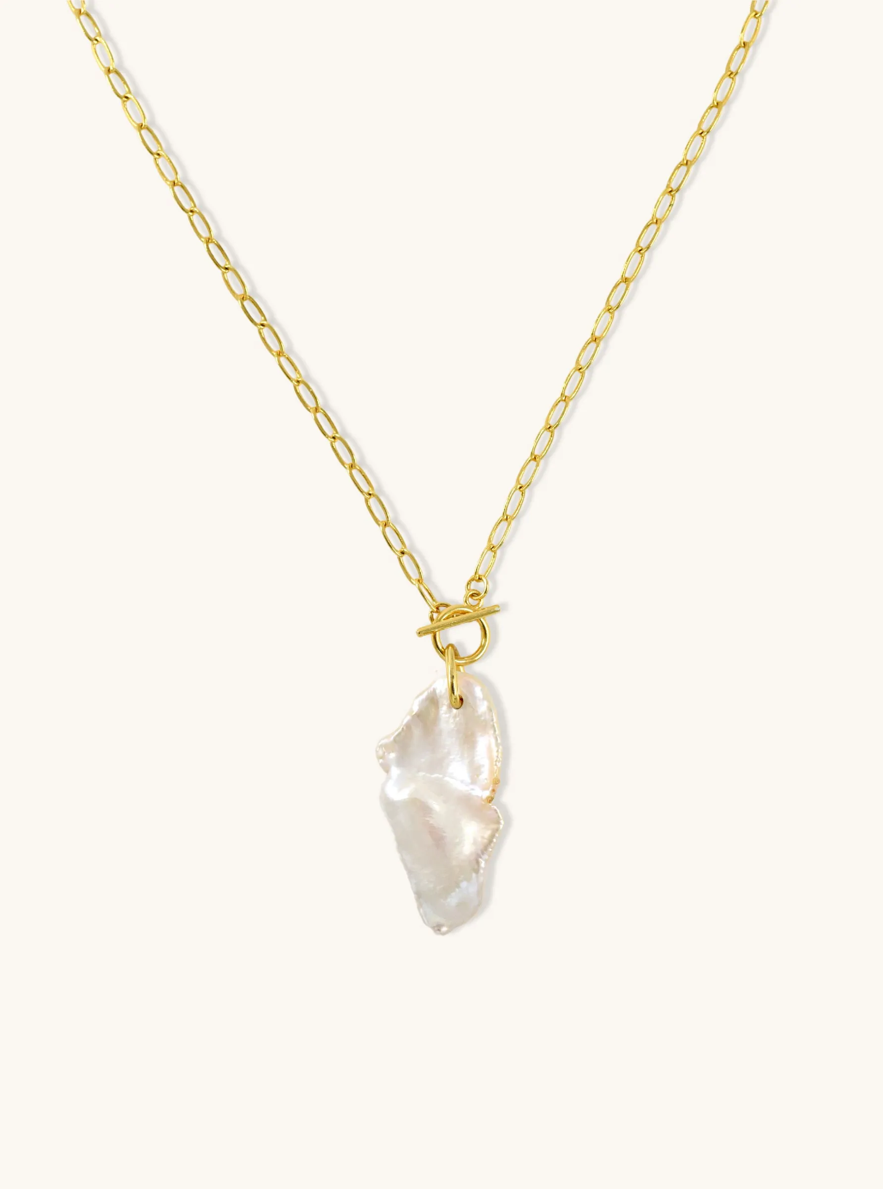 Gold Filled Freeform Baroque Pearl Necklace