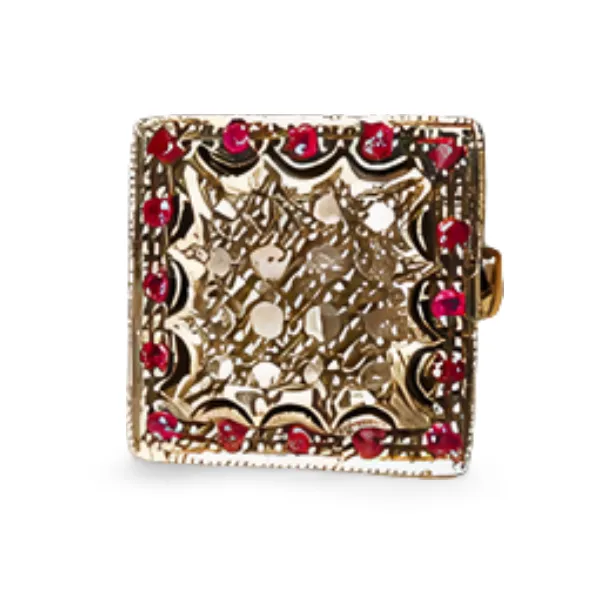 Gorgeous Antique Estate 14K Pink Rose Gold Diamond Ruby Filigree Ring