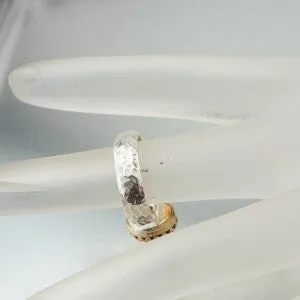 Hadar Designers Filigree 14k Gold F 925 Silver Emerald Ring sz 6,7,7.5,8,9, (I r) Y