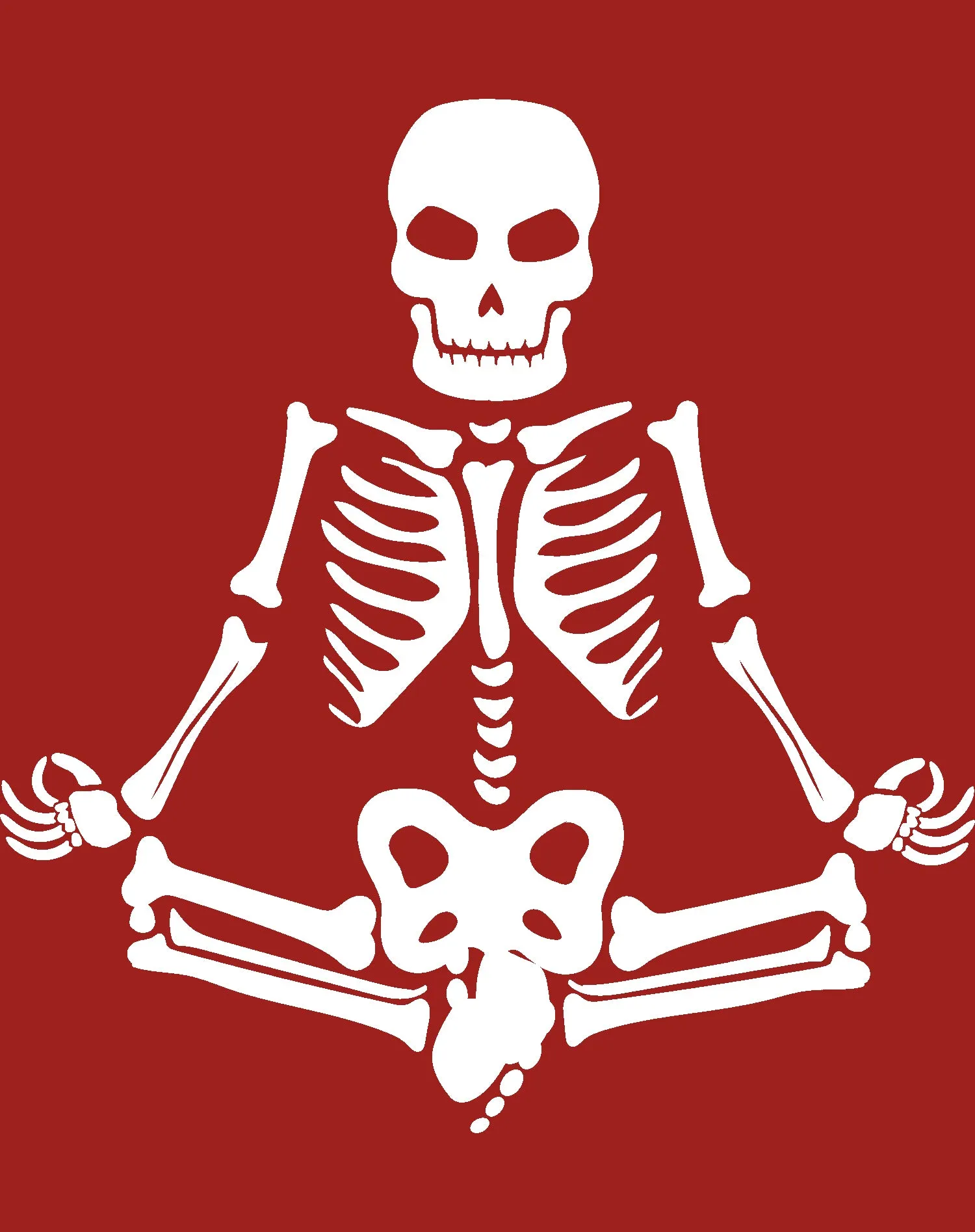Halloween Day Of The Dead Namaste Lotus Skeleton Stencil Official Kid's T-shirt