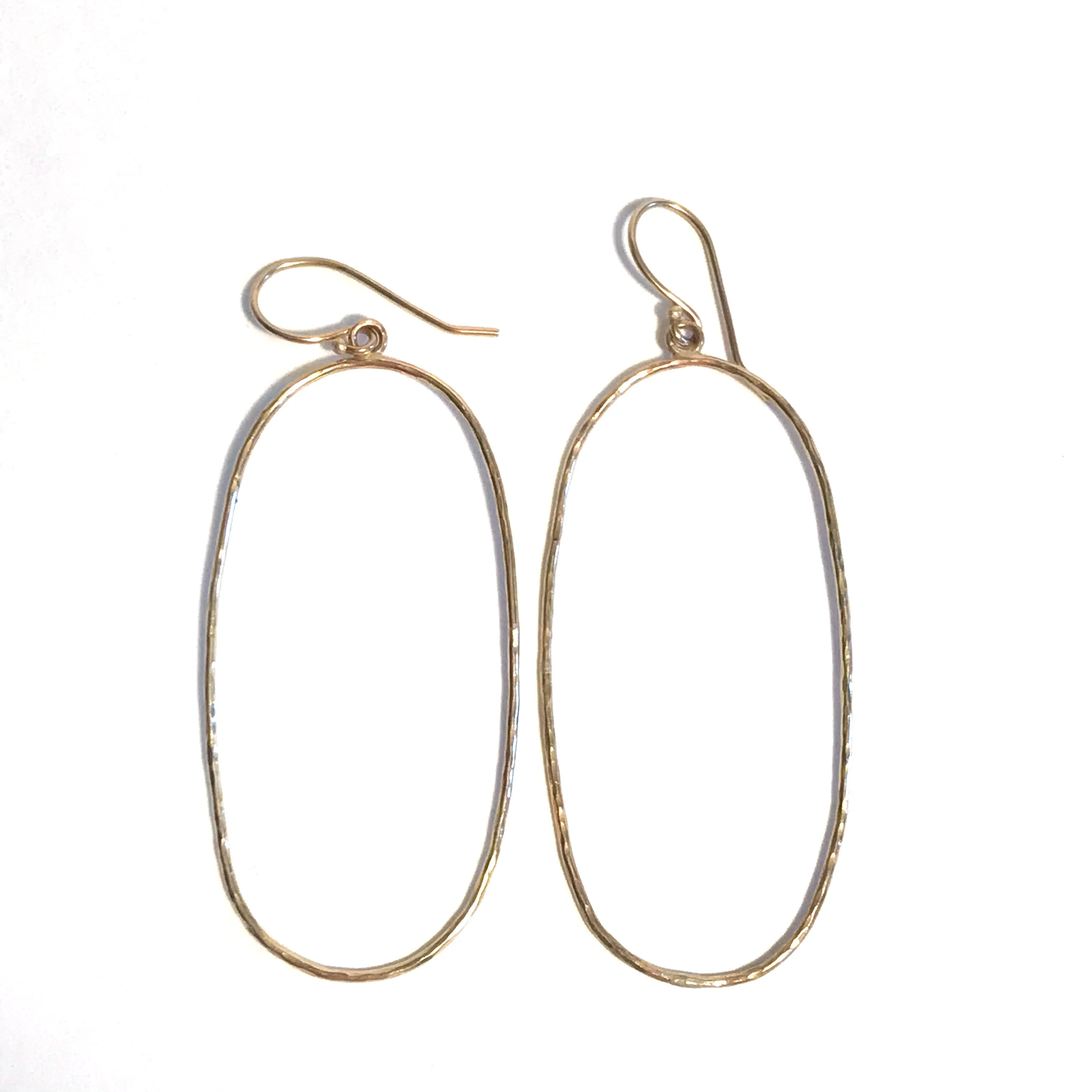 Hammered Oval Hoop Earrings