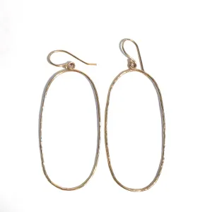 Hammered Oval Hoop Earrings