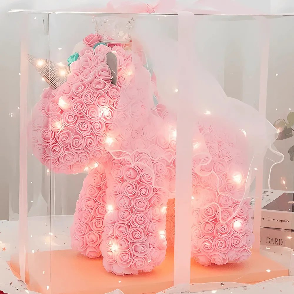 Handcrafted Rose Unicorn Gift - Preserved Roses For Lasting Beauty