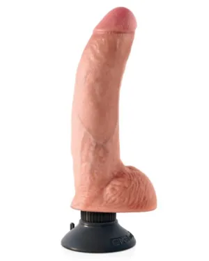 King Cock 9Inch Vibrating Cock with Balls - Light