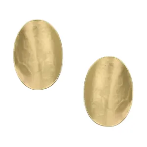 Large Dished Oval Clip or Post Earring