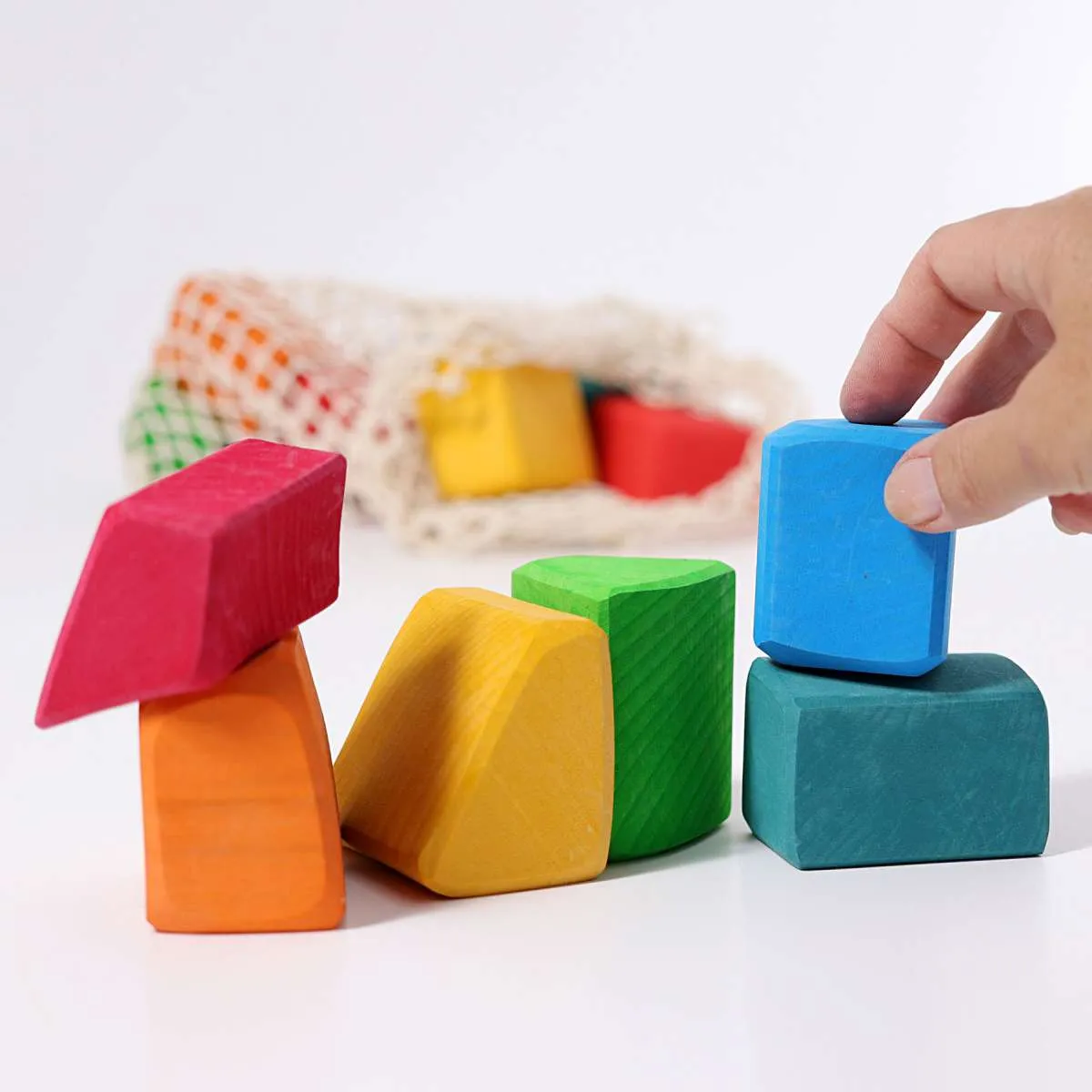 Large Waldorf Blocks, Coloured (15 pieces) - Grimm's Wooden Toys