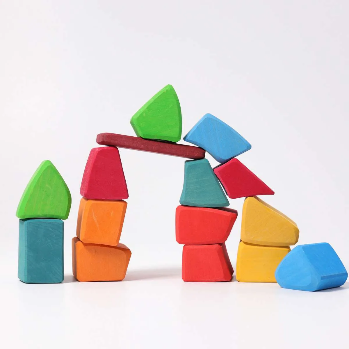 Large Waldorf Blocks, Coloured (15 pieces) - Grimm's Wooden Toys