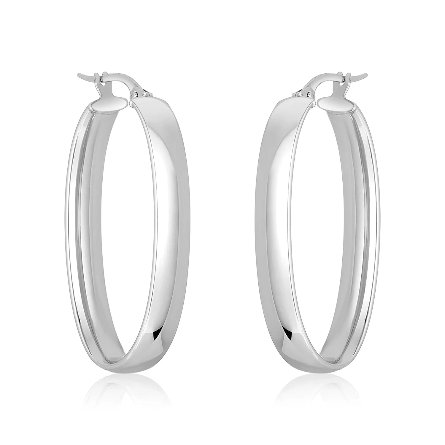 Leslie Oval Hoops Earrings in 14k