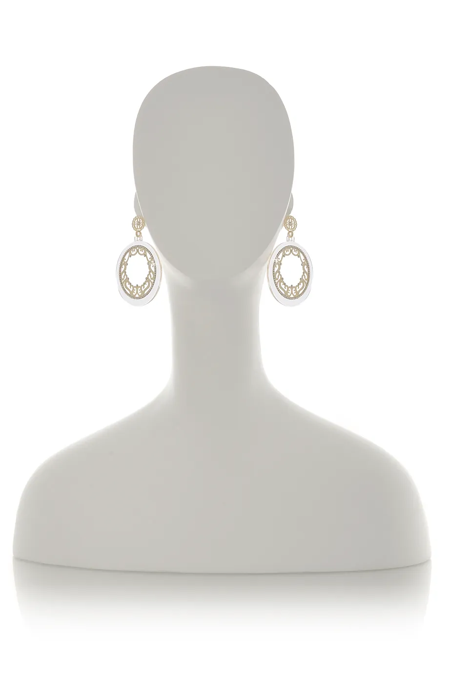 LK DESIGNS LUCIA Transparent Gold Crystal Filigree Earrings