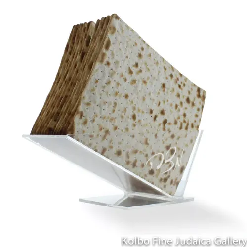 Matzah Holder, Upright Angular Lucite Design