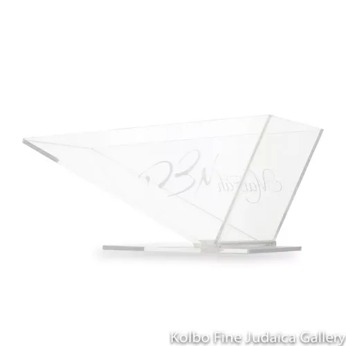 Matzah Holder, Upright Angular Lucite Design