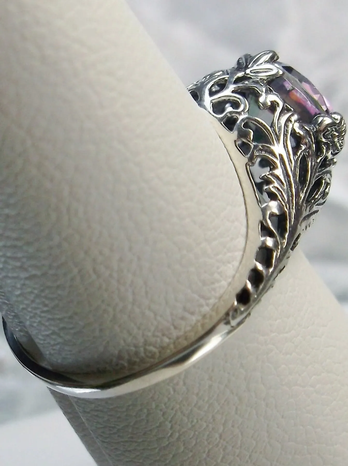 Mystic Topaz, Simulated or Natural Topaz, Victorian Ring #D198