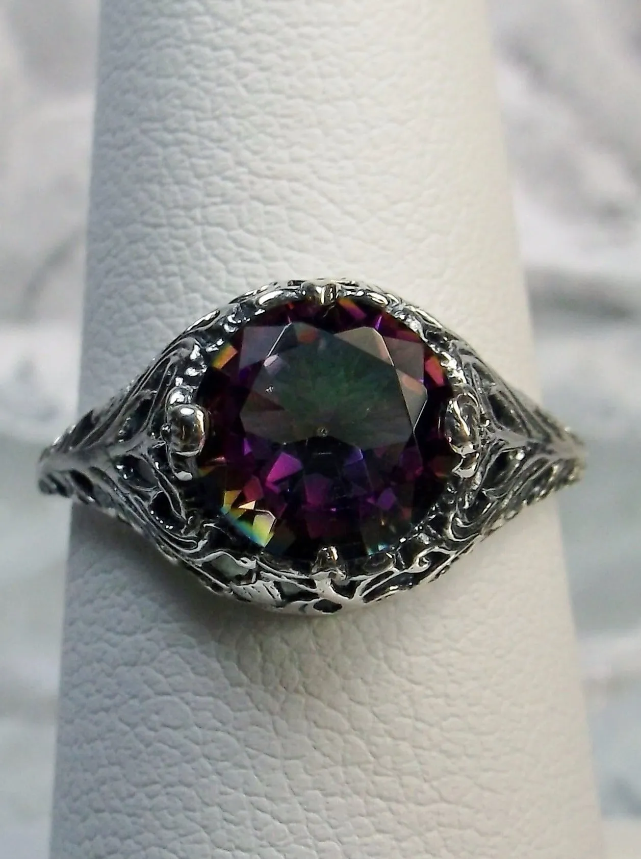 Mystic Topaz, Simulated or Natural Topaz, Victorian Ring #D198