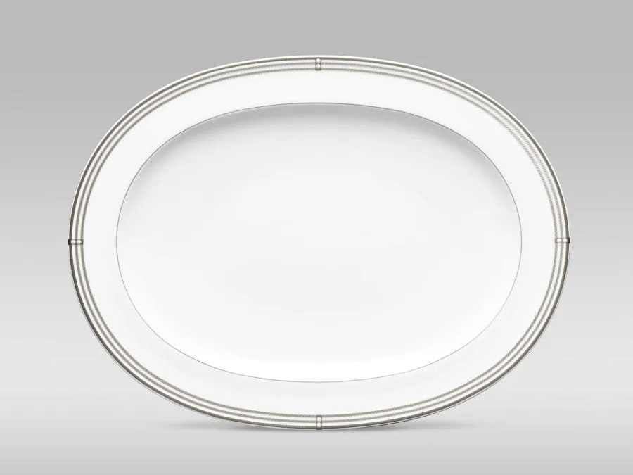 Noritake Aidan Platinum Platter Oval 36.5cm AID022